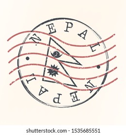 Nepal Stamp Postal. Silhouette Seal. Passport Round Design. Vector Icon. Design Retro Travel. National Symbol.