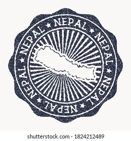Nepal stamp. Travel rubber stamp with the name and map of the country, vector illustration. Can be used as insignia, logotype, label, sticker, or badge of Nepal.