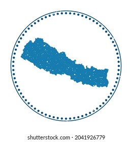 Nepal sticker. Travel rubber stamp with map of country, vector illustration. Can be used as insignia, logotype, label, sticker or badge of the Nepal.