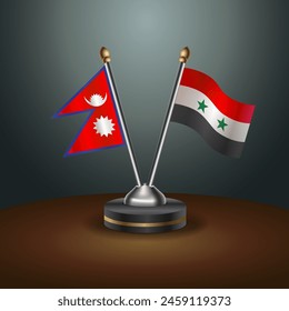 Nepal and  table flags relation with gradient backgrund. Vector Illustration