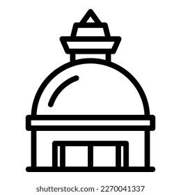 Nepal temple icon outline vector. Skyline landmark. Culture city