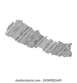 Nepal thread map line vector illustration