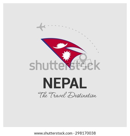 Nepal The Travel Destination logo - Vector travel company logo design - Country Flag Travel and Tourism concept t shirt graphics - vector illustration