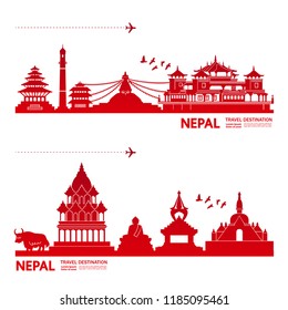 Nepal Travel Destination vector.