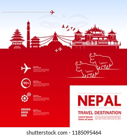 Nepal Travel Destination vector.