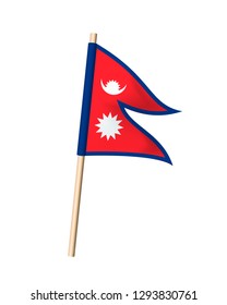 Nepal triangular flag on white background. Vector illustration