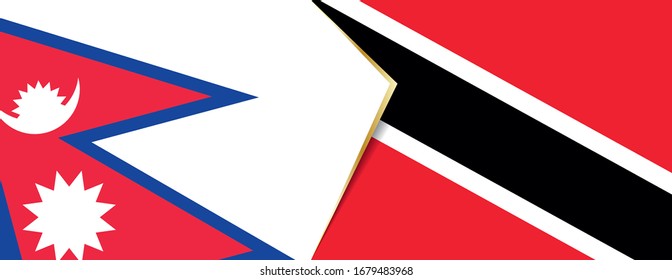 Nepal and Trinidad and Tobago flags, two vector flags symbol of relationship or confrontation.