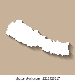 Silueta del mapa del país vector de Nepal