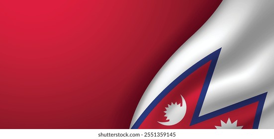 Nepal waving flag empty vector poster