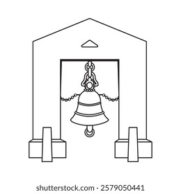 Nepalese bell tower vector illustration