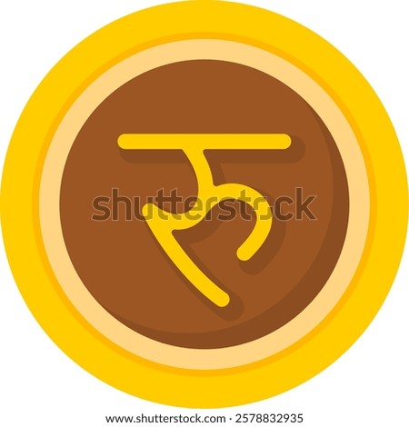 Nepalese Rupee Flat Style Icon Design