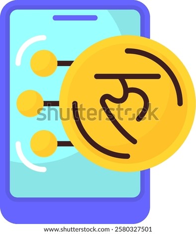 Nepalese Rupee Flat Style Icon Design