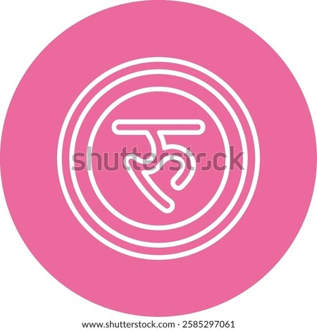 Nepalese Rupee Outline Circle Style Icon Design