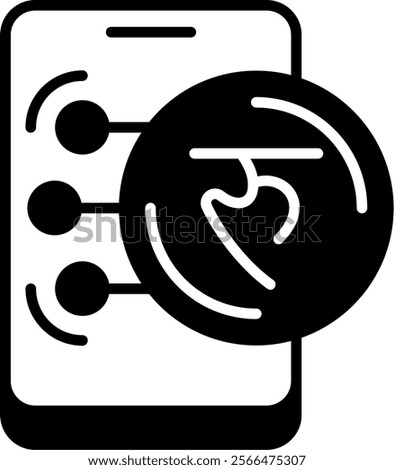 Nepalese Rupee Solid Style Icon Design