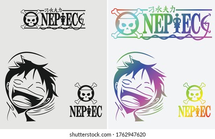 logo de nepec en la parte superior y niño riéndose en la parte inferior para niños de dos colores por imprimir