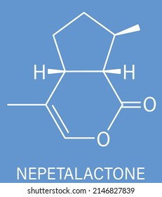 Nepetalactone catnip cat attractant molecule. Skeletal formula.