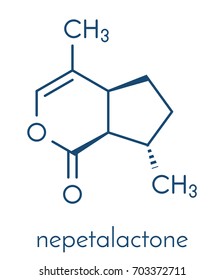 Nepetalactone catnip cat attractant molecule. Skeletal formula.