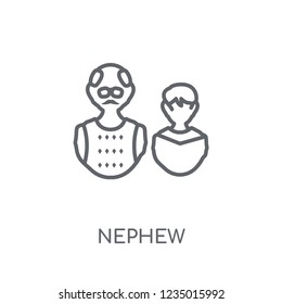 nephew linear icon. Modern outline nephew logo concept on white background from Family Relations collection. Suitable for use on web apps, mobile apps and print media.