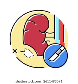 nephrectomy surgery hospital color icon vector. nephrectomy surgery hospital sign. isolated symbol illustration