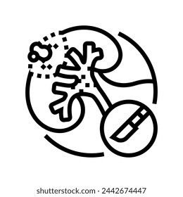 nephrectomy urology line icon vector. nephrectomy urology sign. isolated contour symbol black illustration