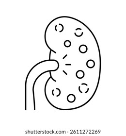 nephritis kidney line icon vector. nephritis kidney sign. isolated contour symbol black illustration