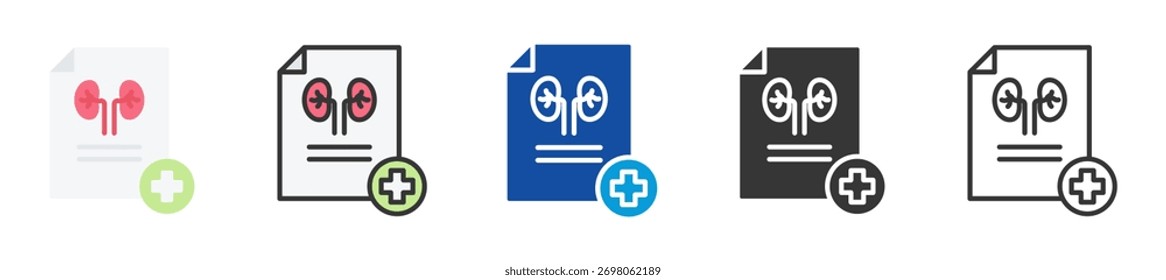 nephrology icon set multi style various collection