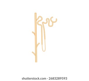 Diseño de Ciencia de estructura de nefrón. La unidad filtrante fundamental del riñón. Ilustración vectorial.
