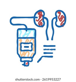 nephrostomy disease doodle icon sketch vector. nephrostomy disease sign. isolated symbol illustration