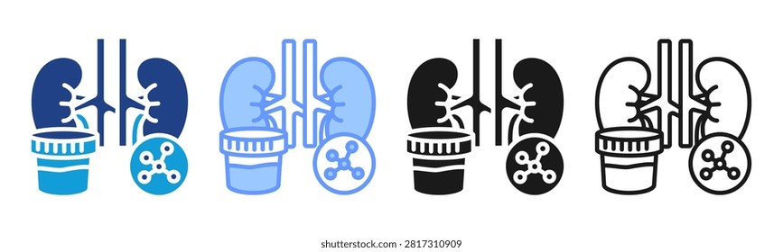 Nephrotic Syndrome icon set multiple style collection