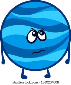 Neptun planet, illustration, vector on white background.