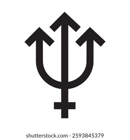 Neptune alchemy planet icon. Vector image
