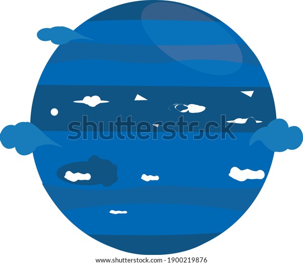 Neptune Cartoon\
Solar System Planet Vector\
Image