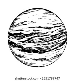 Neptune as a circle with a few soft lines suggesting texture, on a white background
