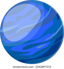 Neptuno, octavo planeta del sol, gira en el sistema solar, mostrando su atmósfera azul característica y bandas de nubes débiles