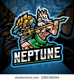 Neptune god esport mascot logo design