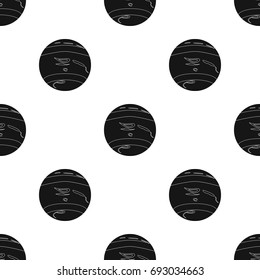 Neptune icon in black style isolated on white background. Planets symbol stock vector illustration.