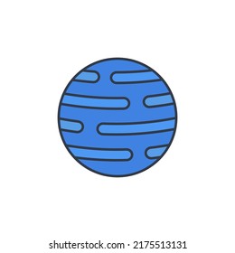 Neptune icon. Image of planetarium, space object. High quality coloured vector illustration.