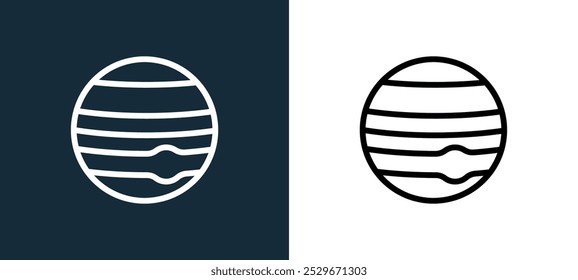 neptune icon isolated on white and black colors. neptune outline linear vector icon from astronomy collection for mobile apps, web and ui.