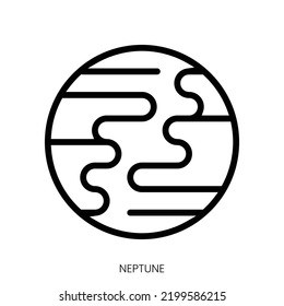 neptune icon. Line Art Style Design Isolated On White Background