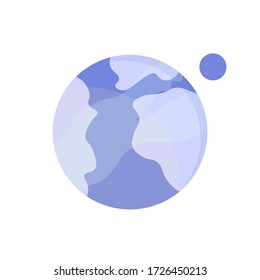 Neptune icon, planet graphic design template, isolated object, vector illustration