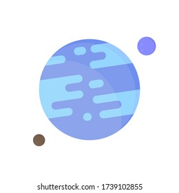 Neptune icon, planet graphic design template, isolated object, vector illustration