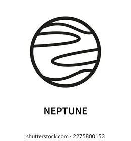 Neptune icon. Simple element vector illustration on isolated white  background. Design concept from Astronomy collection.  logo art for website and mobile app.