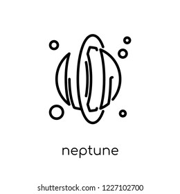neptune icon. Trendy modern flat linear vector neptune icon on white background from thin line Astronomy collection, outline vector illustration