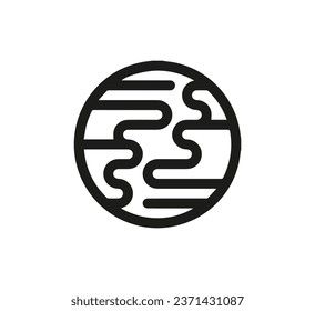 Neptune icon vector. Linear style sign for mobile concept and web design. Neptune symbol illustration. Pixel vector graphics - Vector.