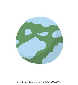 Neptune isolated cartoon style. Planet of solar system on white background

