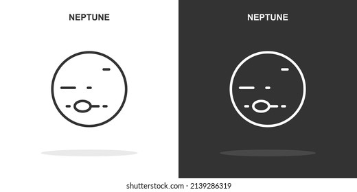neptune line icon. Simple outline style.neptune linear sign. Vector illustration isolated on white background. Editable stroke EPS 10