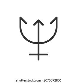Neptune line icon in trendy style. Stroke vector pictogram isolated on a white background. Neptune premium outline icons.