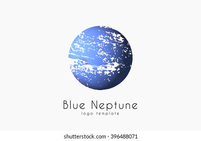 Neptune logo. Planet logo. Comic logo. Space logo. Creative logo