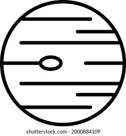 Neptune Outline Vector Icon Design
