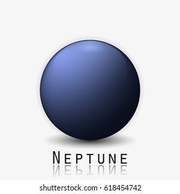 Neptune planet 3d vector illustration isolated on white background.